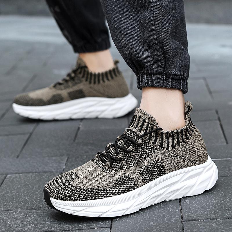 

Fashion Women Sneakers New Elastic Fabric Sports Thick Sole Lace Up Jogging Plus Men s Sports Outdoor Non Slip Platform Walking Shoes 47 хаки