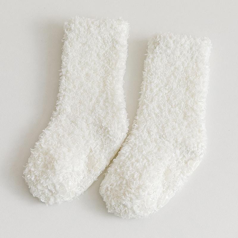 1 Pairs Winter Coral Fleece Children Socks Thick Warm Anti-slip Newborn Girls Boys Tube Socks Indoor Floor Socks For 0-5 Years