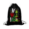 Christmas Double Sided Print New Year Gift Bag Drawstring Pocket Christmas Backpack