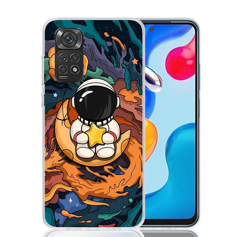 

Cartoon Planet Astronaut Star Rocket Phone Case For Xiaomi Redmi Note 14 13 14S 12S 12 11S 11T 11E Pro Plus 10S 10 9S 9 Art Cust Redmi Note 14 4G