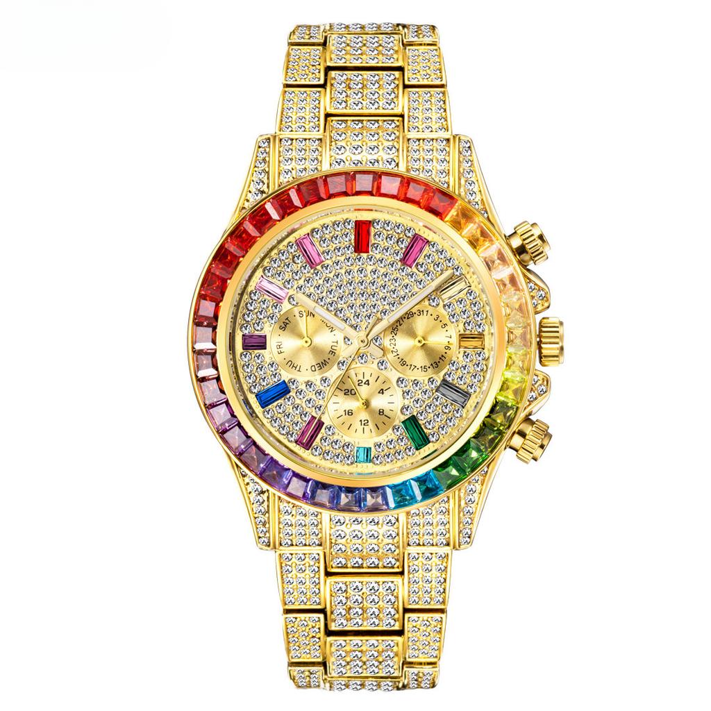 Fashionable Gypsophila Full Diamond British Men's Watch