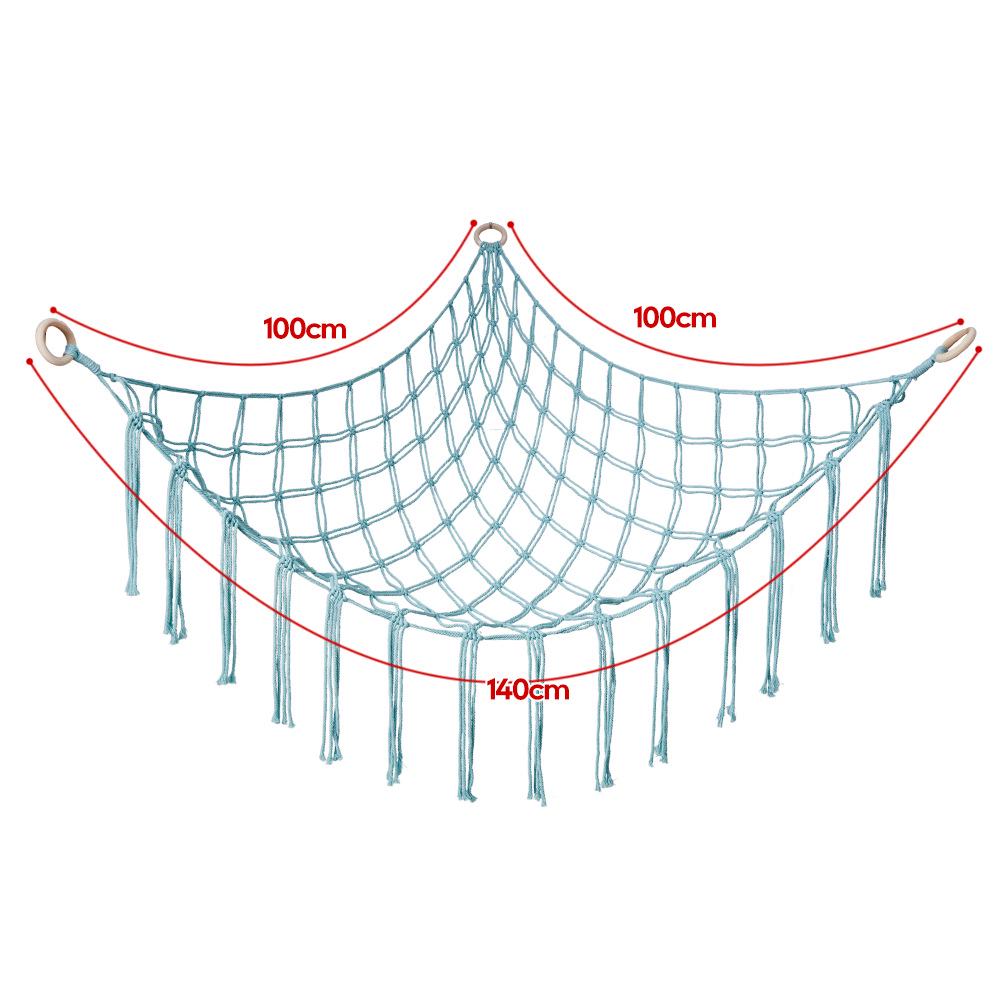 Kolorowy sznurkowy worek-siatka z frędzlami do przechowywania zabawek dla pokoju dziecięcego