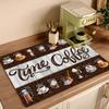 Vintage Espresso-Themed Absorbent Drying Mat - Non-Slip, Easy-Clean Polyester for Coffee Bars & Kitchen Decor, 1pc