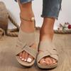 Women's Lightweight Slip-on Sandals, Non-slip Open Toe Wedge Heeled Sandals, Summer Open Toe Beach Shoes