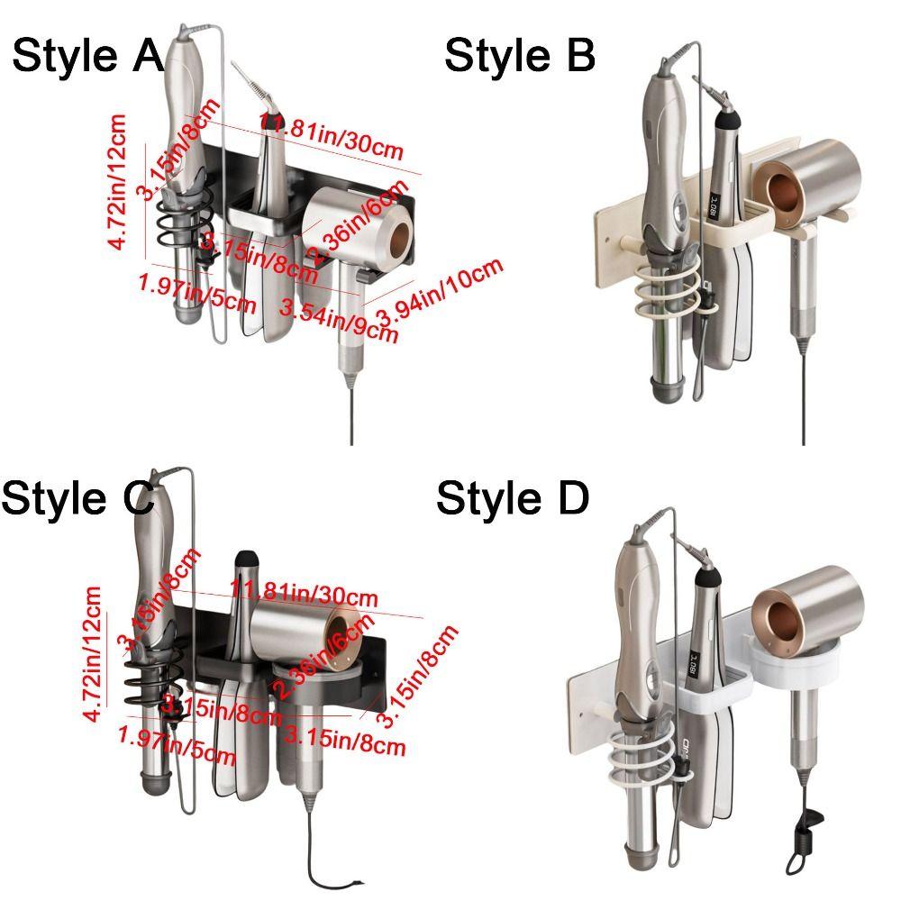 Aluminum Hair Dryer Holder 3 in 1 Toilet Blower Holder Practical Curling Iron Shelf  Bathroom