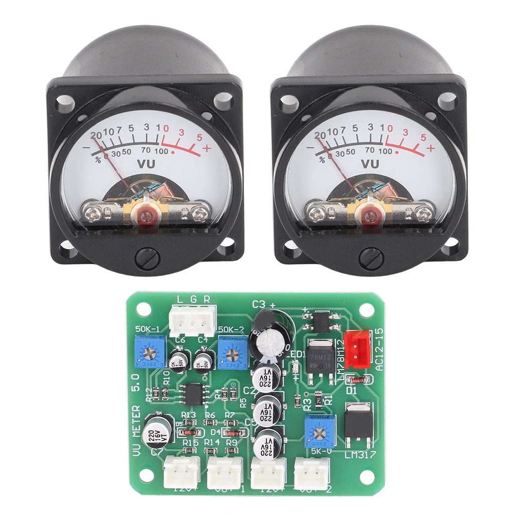 2 buc Panou VU Meter Lumină de fundal caldă Nivel audio de înregistrare Amplificator Placă driver cu cablu