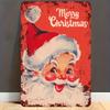 Decorative Signs & Plaques1pc, Modern Iron Santa Metal Wall Signs - 1pc, Merry Christmas Decorative Signs, English Text