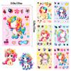 6 Packs Rainbow Pony Cartoon Cute Wind Face Sticker Can Be Repeatedly Pasted Waterproof Sticker