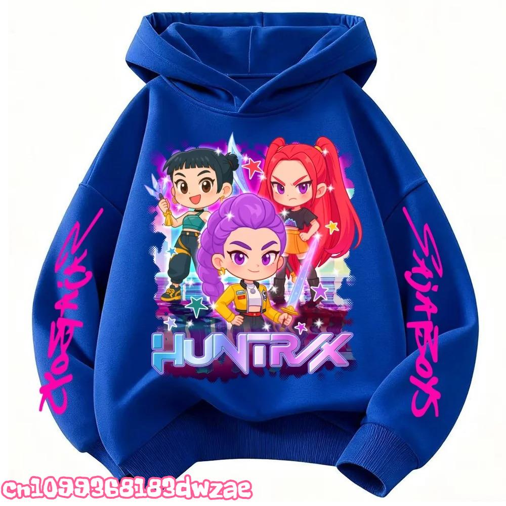 KPop Devil Hunter Rumi Derpy Cartoon Girl Boy Hooded Sweatshirt Warm Children's Wave Fashion Casual Top Casual Girl Clothing