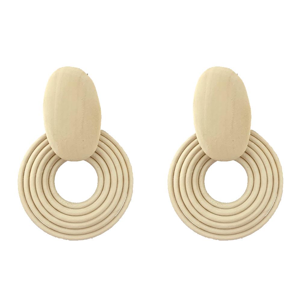 Vintage Geometrische Spiral-Holzohrringe: Retro, gewagter Stil für Frauen