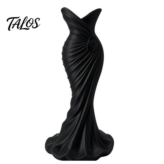 Vaso Sagomato Abito da Sera Stampato 3D Talos, Fioriera Scultura Abito Elegante, Ornamento Minimalista per Casa per Ingresso Mobile Laterale