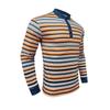 Spring Autumn Men's Striped Polo Shirts Long Sleeve Casual O-Neck Loose Tees Tops