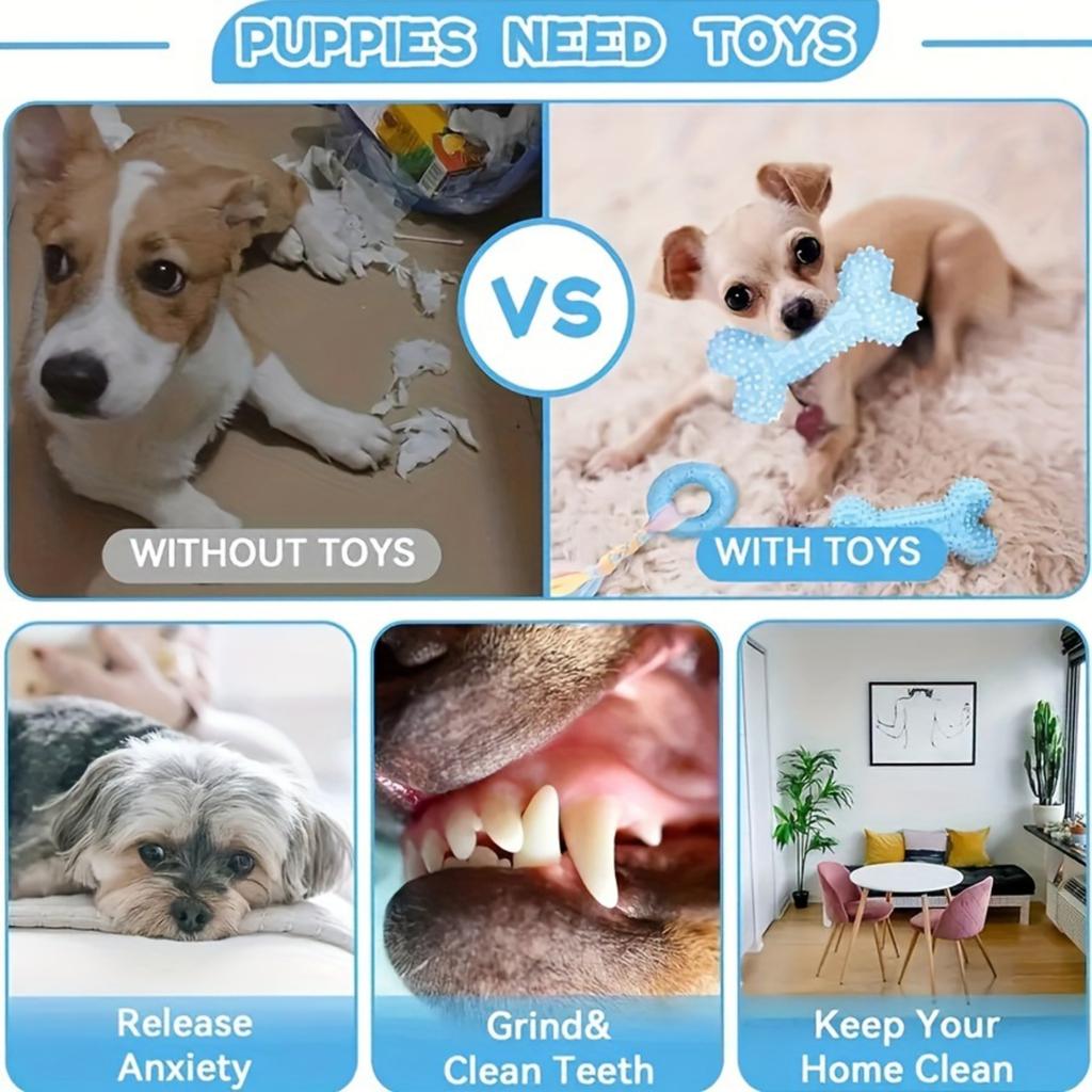 6-Piece Puppy Toy Set for Small Dogs - Teething Toys Variety Bundle for Fun and Play