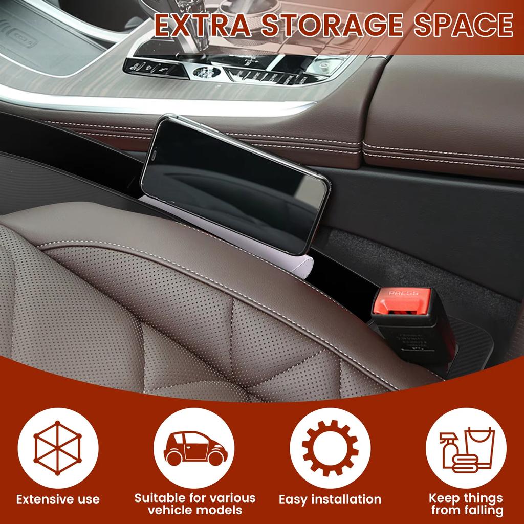 2pcs Car Seat Gap Filler Organizer TPE Waterproof Car Seat Gap Plug Strip  Seat Gap Storage Universal Auto Interior Accessories