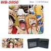 One Piece Anime Geldbörse Vollfarbdruck Zweifach faltbar Kartenhalter Studenten Anime Leder Geldbörse