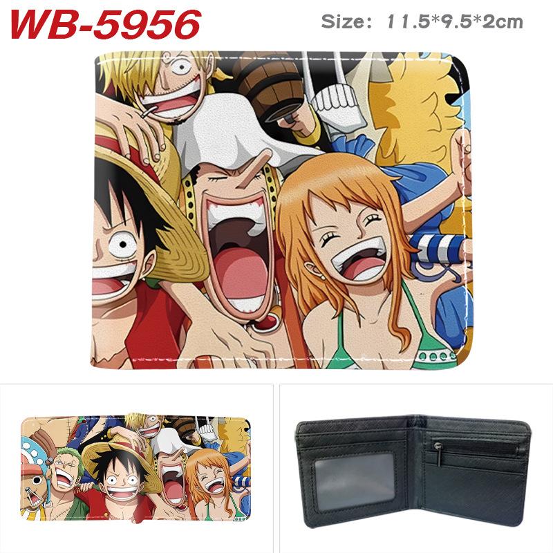 One Piece Anime Geldbörse Vollfarbdruck Zweifach faltbar Kartenhalter Studenten Anime Leder Geldbörse