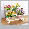 Office Desktop Decoration Mini Block Cartoon Spring Potted Plants Building Bricks Summer Flower Educational Toys For Girls Gifts
