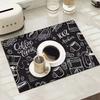 1pc Creative Pattern Printed Coffee Machine Mat Kitchen Counter Quick Water Absorption Utensil Drying Mat Desktop Drainage Mat