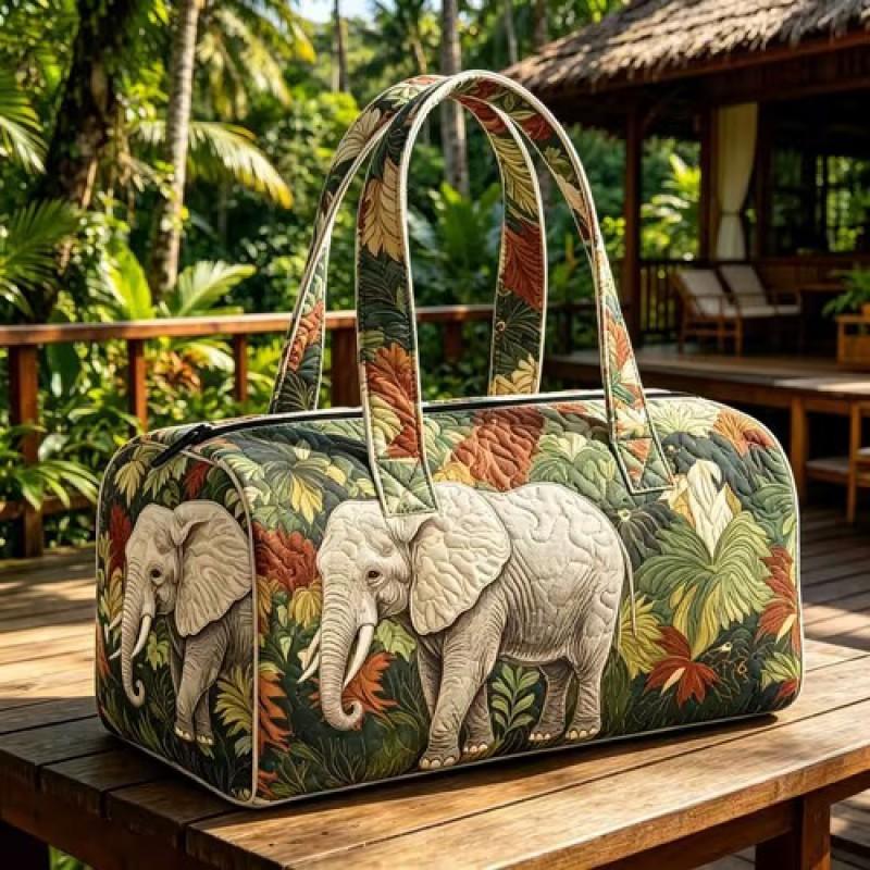 TEMU Quilted Travel Bag Fashion Print Womens Yoga Tote Gym