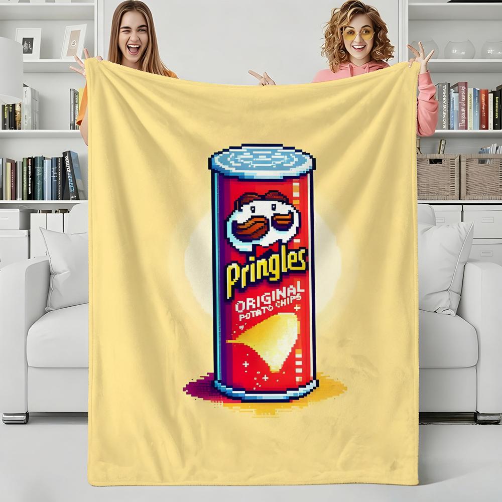 Snack P-Pringles Wurf-Flanell-Decke Perfekt für Sofa Büro Bett Reise Schlafen Lesen Entspannen Camping Ganzjahresnutzung