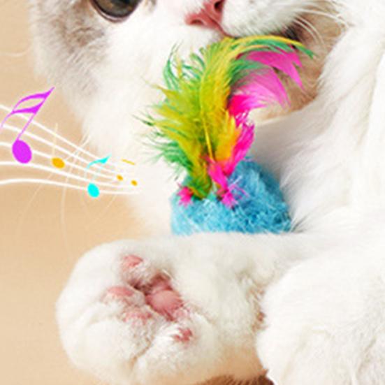 3/5/12Pcs Cat Mouse Toys Faux Fur Cat Mice Toy with Feather Tail Interactive Mini Furry Mouse with Rattle Sounds for Indoor Cat