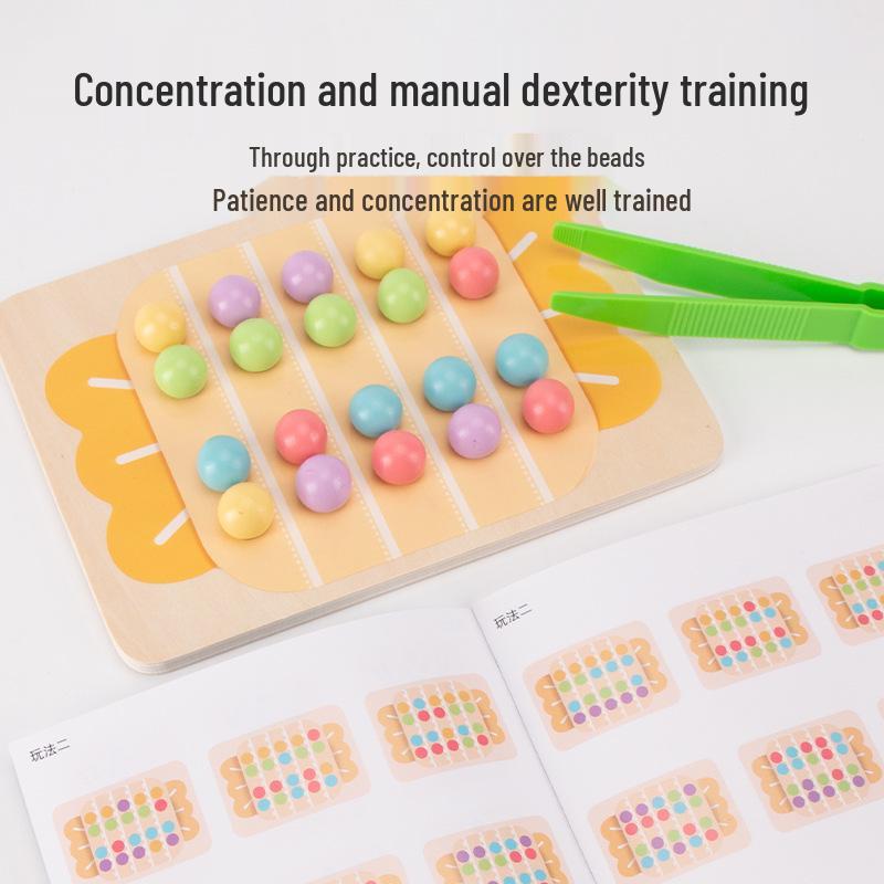 Montessori Color Matching Bead Clip Game: Kindergarten Ten-Frame Math Teaching Aid