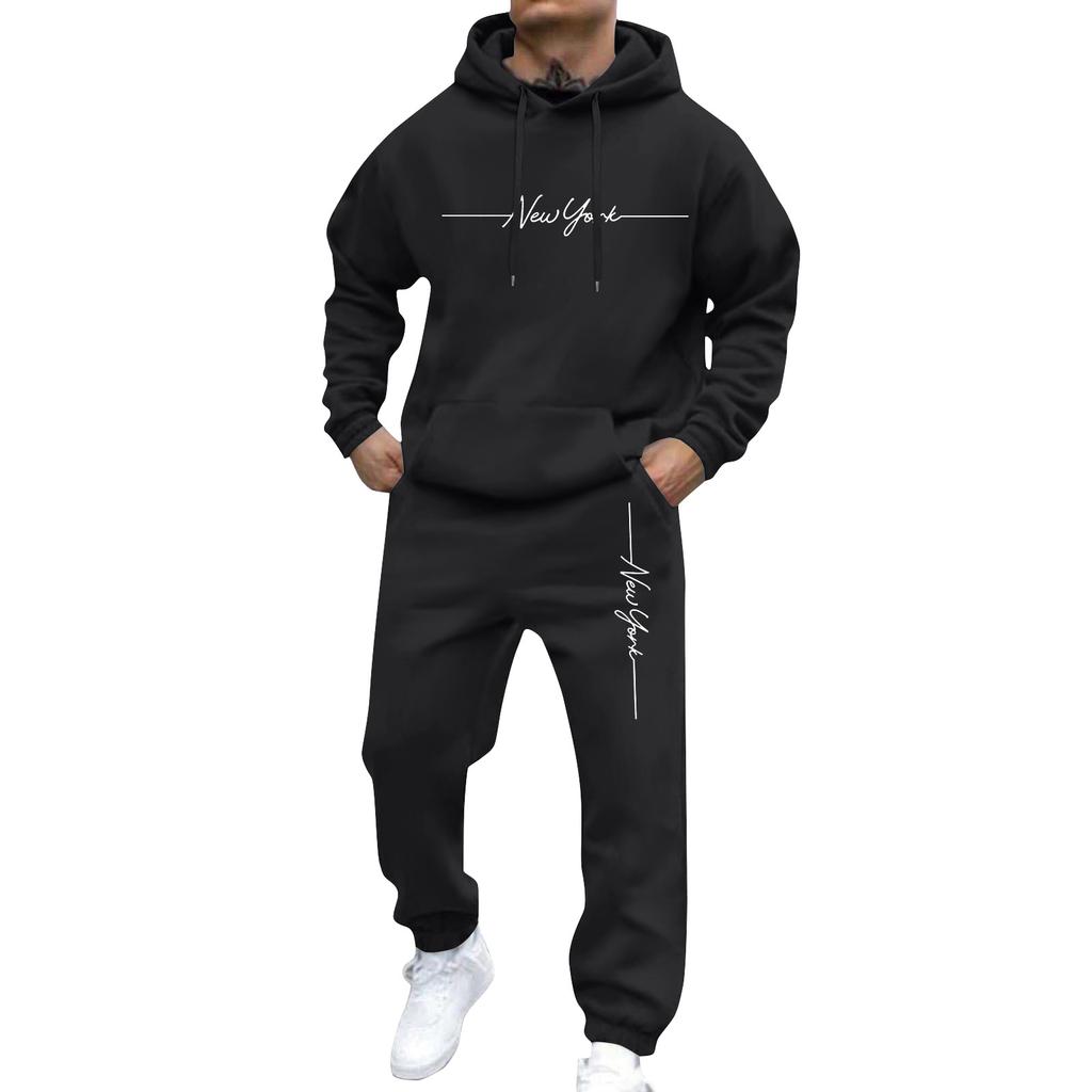 Men's Sweatshirt Suit Men's Solid Color Casual Sports Suit Sweatshirt Suit