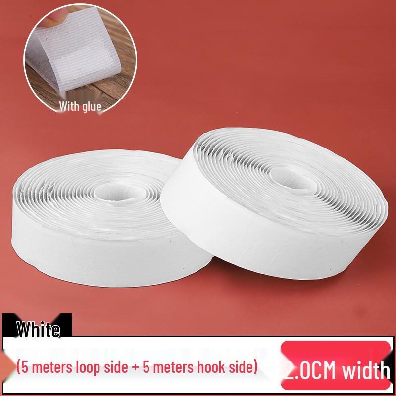 25 m dubbelsidig kardborreband - Självhäftande för gardiner, myggnät och bilmattor