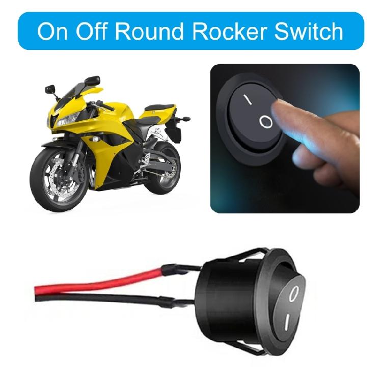 Round Rockers Switch ON Offs 23mm Toggle Switch 12V for Car Marine Boats Trailer Prewired 2 Pin Switch