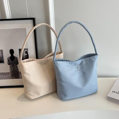 Portable Nylon Bag Women's Summer 2025 New Trendy Embroidered Armpit Bag Versatile Shoulder Bucket Bag