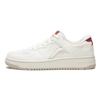 Li Ning Tianji Rutschfest, Abriebfest, Höhensteigernd Niedrig geschnittene Skateboard-Schuhe Herren Weiß Rot AGCW065-5