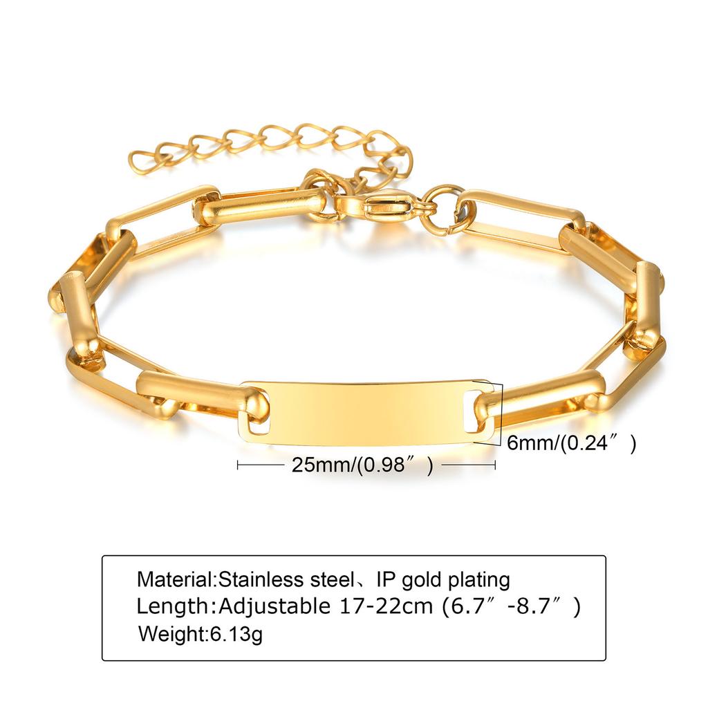Extension Chain Stainless Steel Bracelet Ab Model, Chain White Rectangular Brand Gold Box Chain