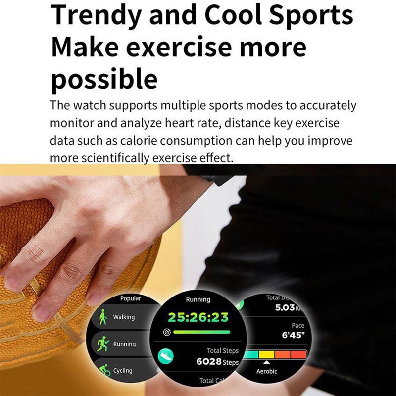 Mode Neues Multifunktions-Bluetooth-Sportarmband Smart Herzfrequenz AMOLED1.43" Blutsauerstoff Gesundheitsuhr Männer Frauen Sportarmband