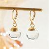 Elegant Women's Glass Ball Earrings with Bubble Inspire Pendant for Sensitive Ears Versatile Gift