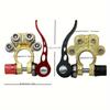 2pcs Heavy Duty Brass Battery Terminal Connectors - 4-Way Quick Disconnect for Cars, Trucks & Boats