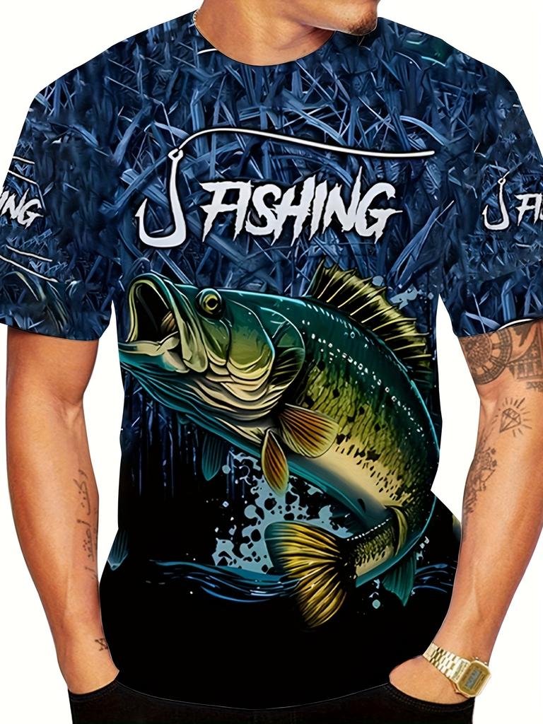 Men's Fishing Shirt Summer T Shirt Short Sleeve Tee Top Men T-Shirt Harajuku Casual T Shirt Men Round Neck Tops Fishing T-Shirts