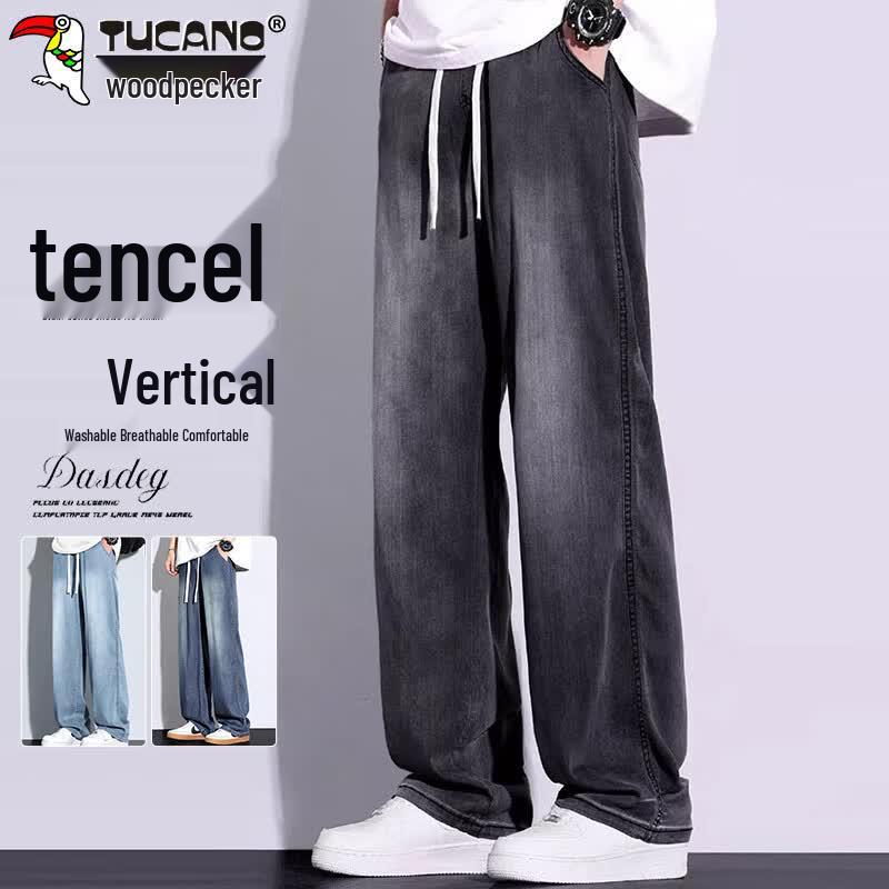 TUCANO Men s Summer Tencel Loose Straight Jeans 2XL