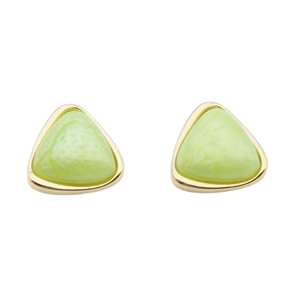Korean Style Candy Color Resin Oval Stud Earrings - Sweet, Simple, Versatile, Fairy Fresh Design