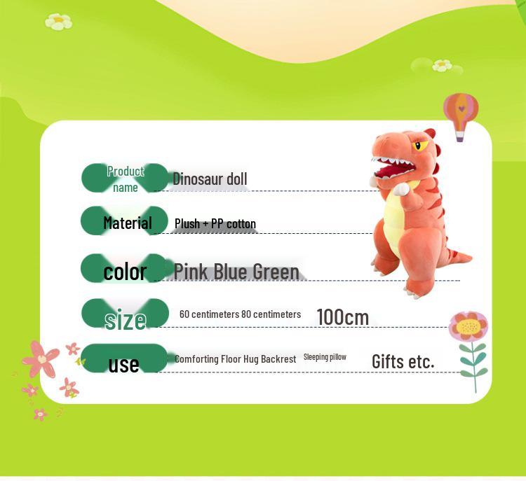 Großes Tyrannosaurus Rex Plüschtier - Weiches Kissen & Tröstendes Stofftier für Kinder