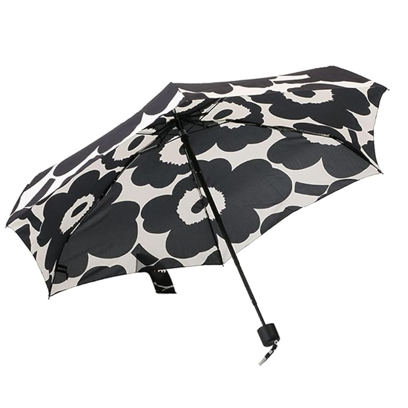 

[Marimekko] folding umbrella ladies MINI UMBRELLA Unikko 16.5x5x5cm black 48858 190 [product]