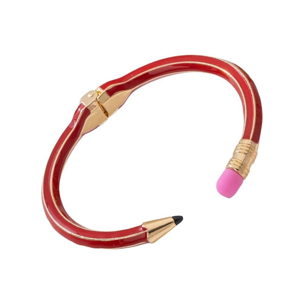 Flexible Spring Hinge Pencil Shaped Bracelet Spring Open Band  Quirky Fashion Blogger красный