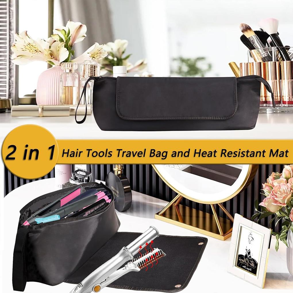 Hair Accessories Heatproof Mat Travel Bag Organize Hair Styling Appliances Tangles Hair Brush