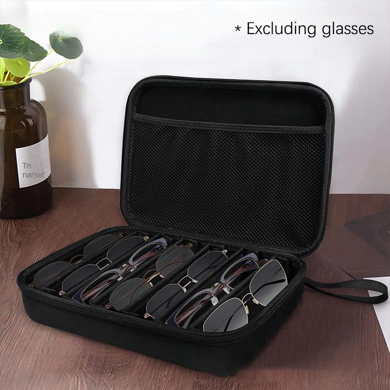 A Black Glasses Storage Bag (Only The Bag, Glasses Not Included), Adjustable 6-Slot Glasses Organizer, Portable Vacuum Cleaner Storage Bag