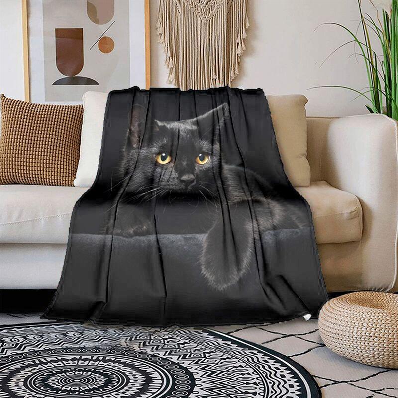 1PC Cute cat, cartoon blanket, all season lightweight home office outdoor nap multifunctional blanket