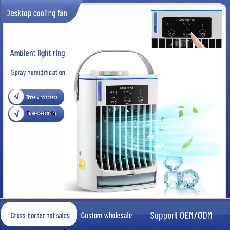 Cross-border Desktop Humidifying Cooling Fan with Water-cooled Spray Air Conditioner Function for Summer Use