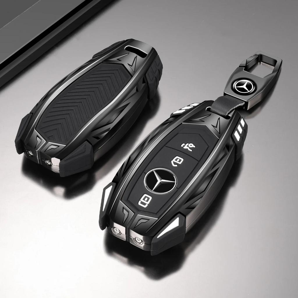 Autoschlüsselhülle für Mercedes-Benz A B C E G S-Klasse CLA CLS GLA GLB GLC GLE GLS EQA EQB EQC 3 Tasten Auto Zubehör