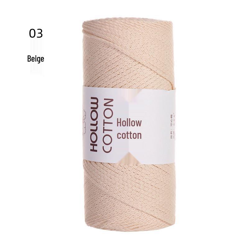 2mm Hollow Pure Cotton Scarf & Bag Yarn for DIY Crochet and Handwoven Projects