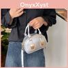 Stilvolle Muschel-Handtasche im koreanischen Stil für Damen in Schwarz, Pink, Silber und Rot