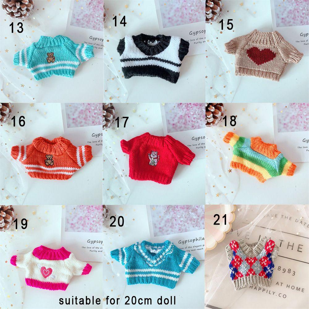 Doll Clothes for 20cm Dolls Plush Doll's Clothing Sweater Stuffed Toy Dolls Outfit for Idol Dolls Accessories