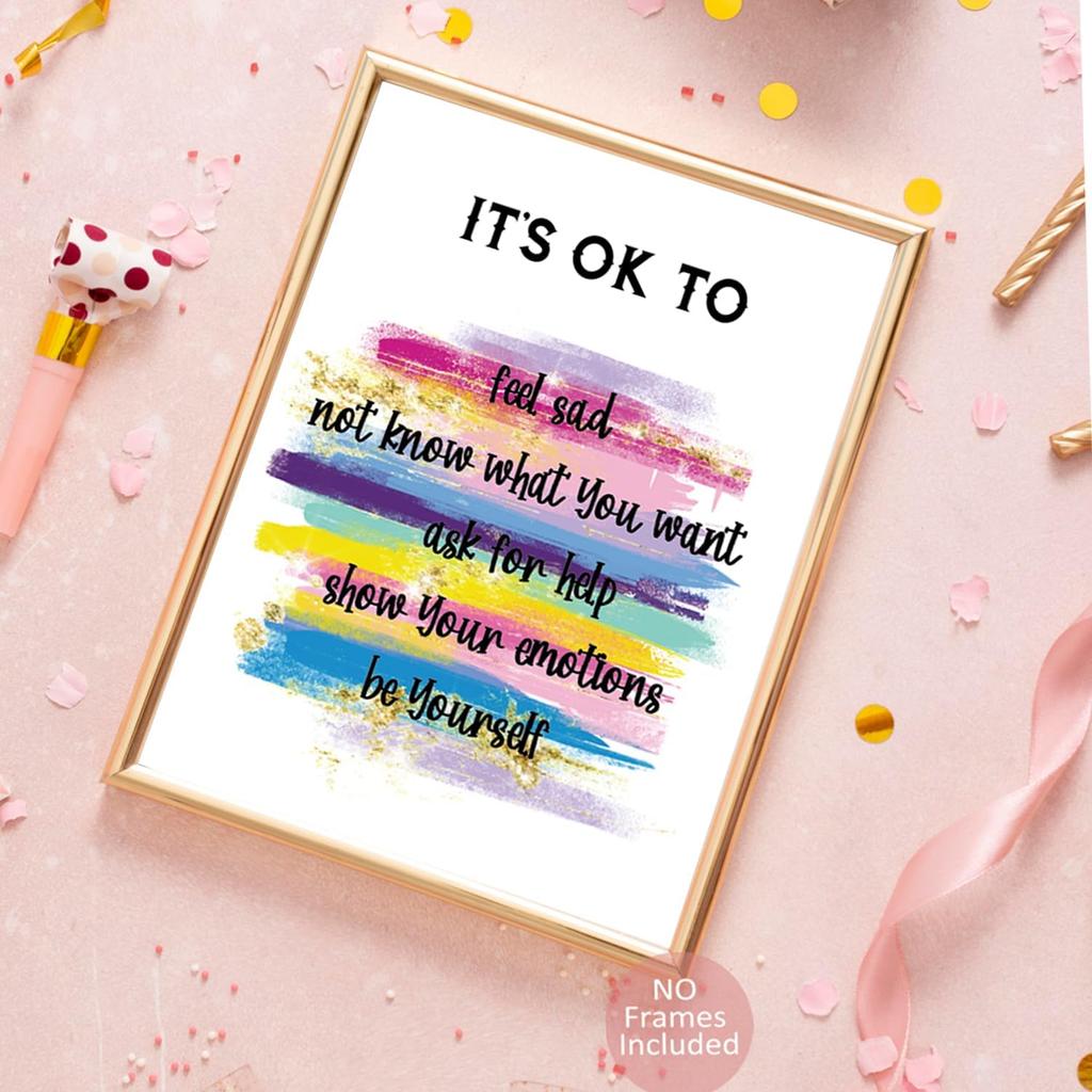 Pirational Positive Quotes Wall Decor Posters, Encouragement Gifts For Women Teens Girls Daughter, Affirmations Motivational Wall Art Prints For